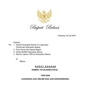 Surat Edaran Larangan Judi